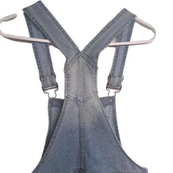 LEI Overall Denim Y2K Juniors Medium Light Wash Faded Laps Overall Blue M VTG - Picture 10 of 13